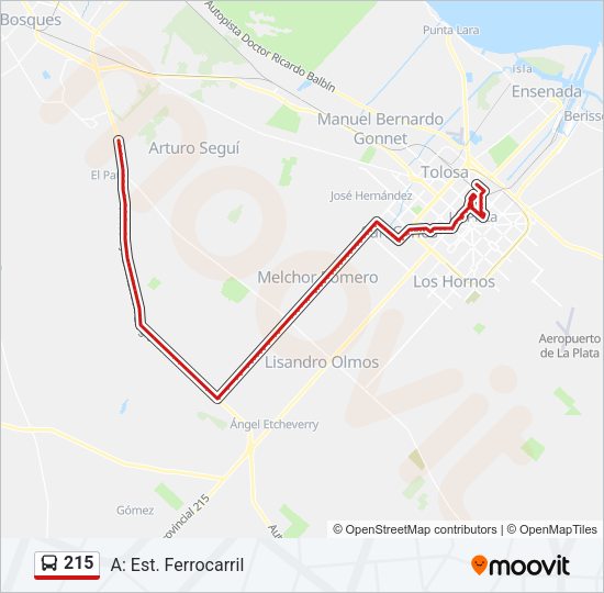 Mapa de 215 de Colectivo