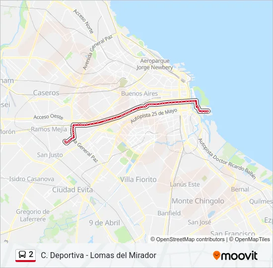 2 Colectivo Line Map