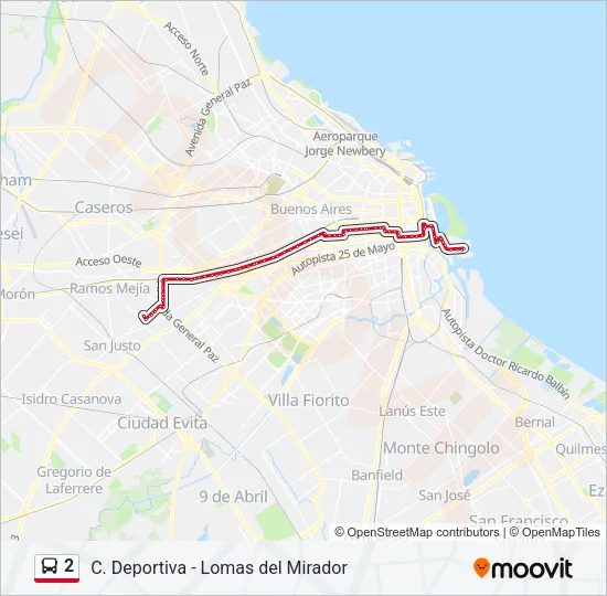2 Colectivo Line Map