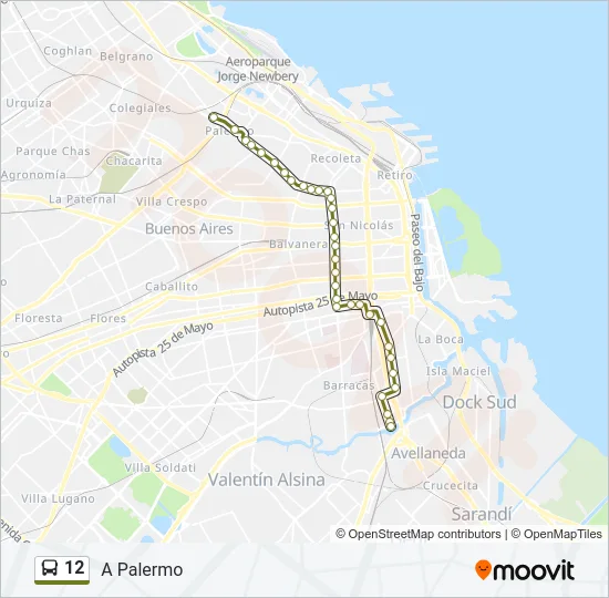12 Colectivo Line Map