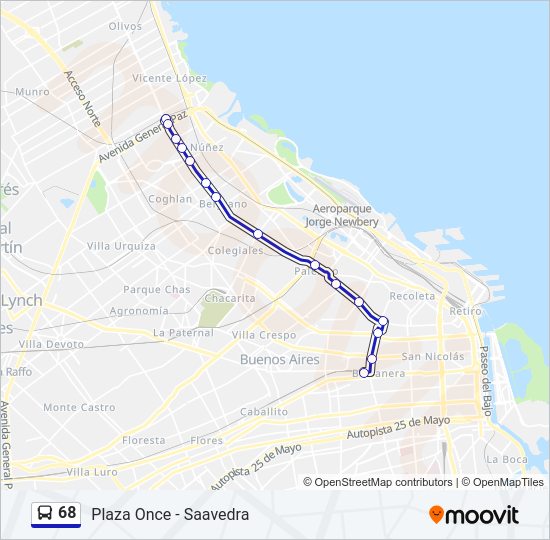 Mapa de 68 de Colectivo