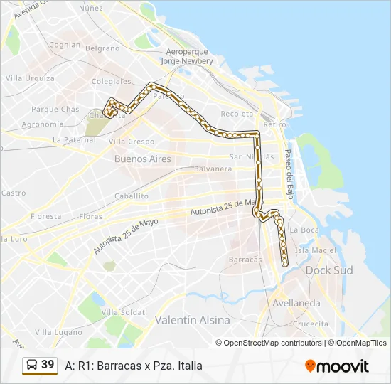 39 Colectivo Line Map