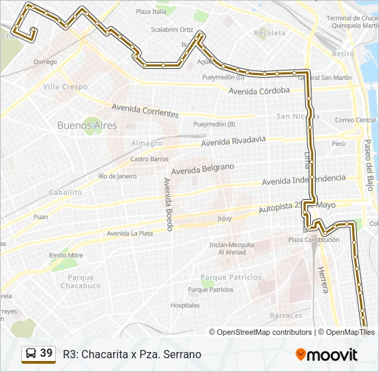 39 Colectivo Line Map