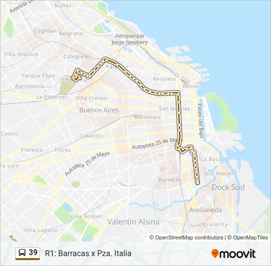 39 Colectivo Line Map