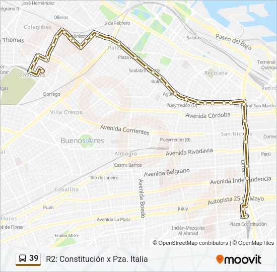 39 Colectivo Line Map