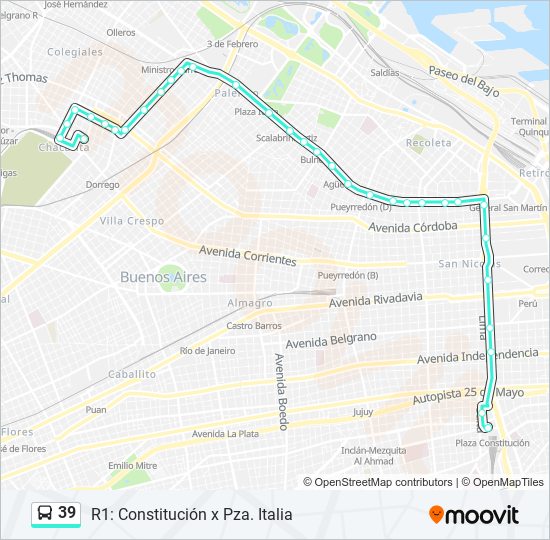 39 Colectivo Line Map