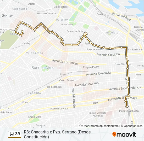 39 Colectivo Line Map