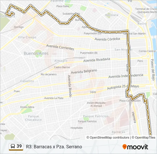 39 Colectivo Line Map