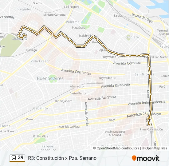 39 Colectivo Line Map