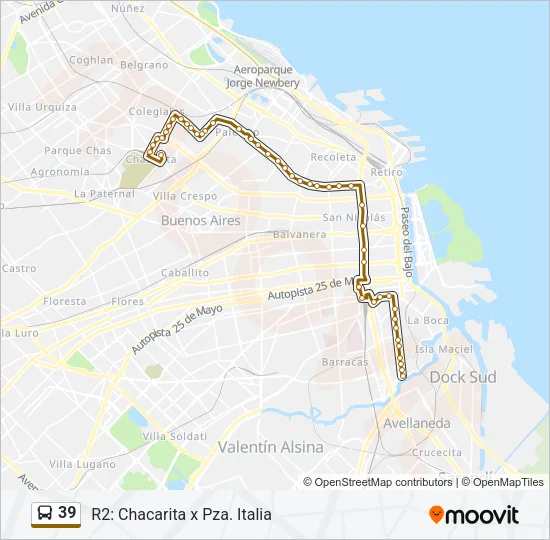 39 Colectivo Line Map