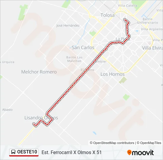 Mapa de OESTE10 de Colectivo