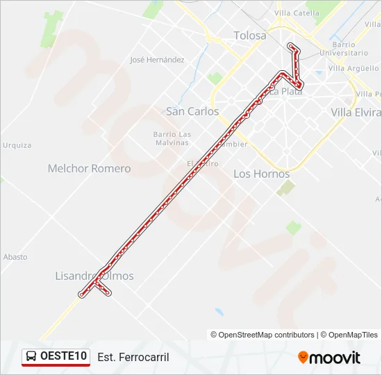 Mapa de OESTE10 de Colectivo