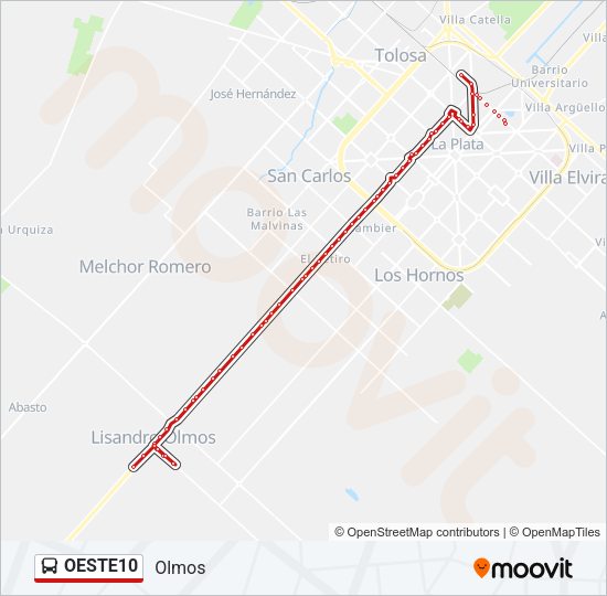 OESTE10 Colectivo Line Map