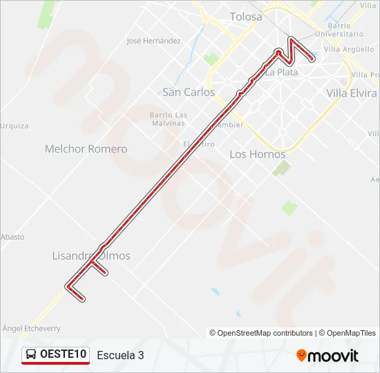OESTE10 Colectivo Line Map
