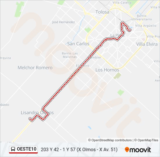 Mapa de OESTE10 de Colectivo