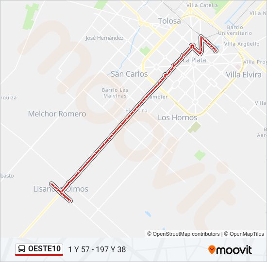 OESTE10 Colectivo Line Map