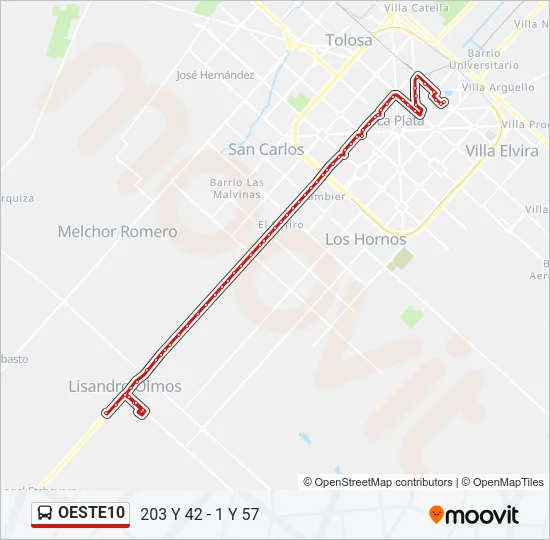 OESTE10 Colectivo Line Map