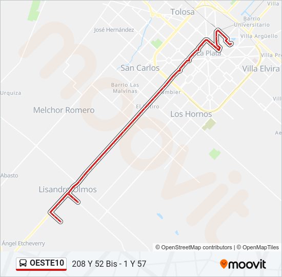 OESTE10 Colectivo Line Map