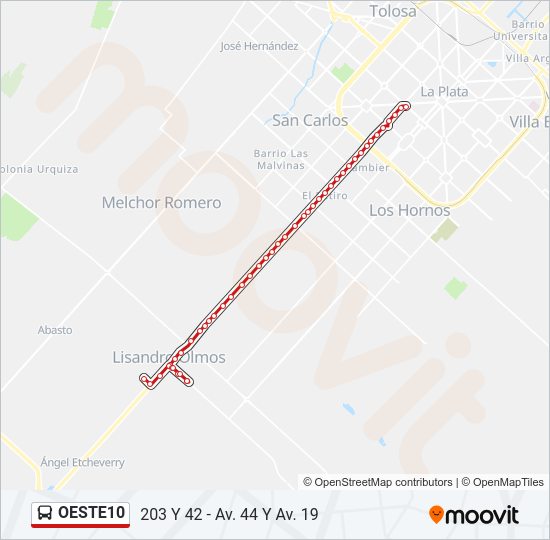 Mapa de OESTE10 de Colectivo