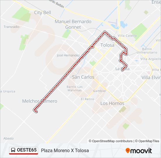 Mapa de OESTE65 de Colectivo