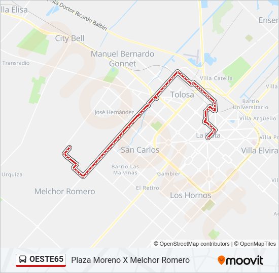 Mapa de OESTE65 de Colectivo