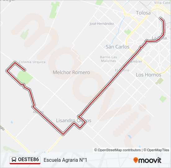 Mapa de OESTE86 de Colectivo