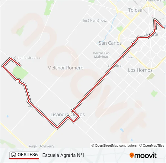 OESTE86 Colectivo Line Map