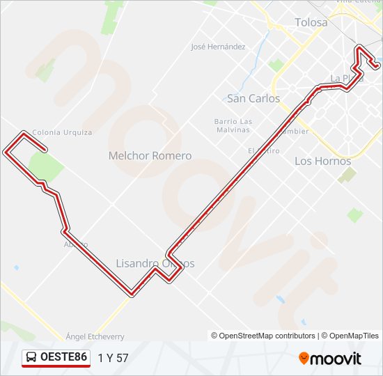 Mapa de OESTE86 de Colectivo