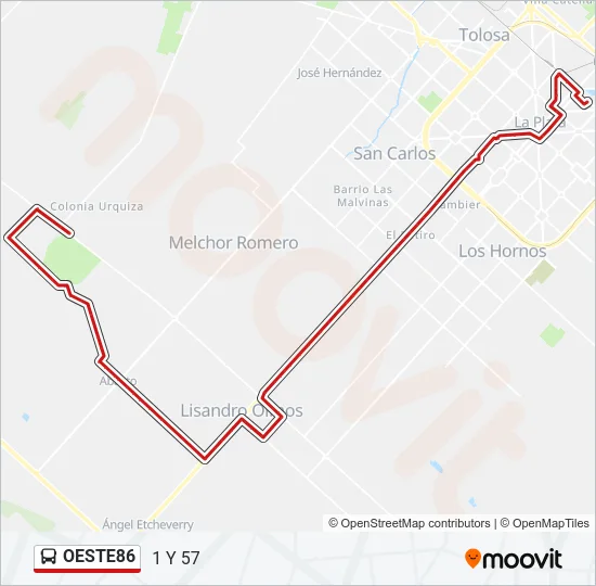 OESTE86 Colectivo Line Map