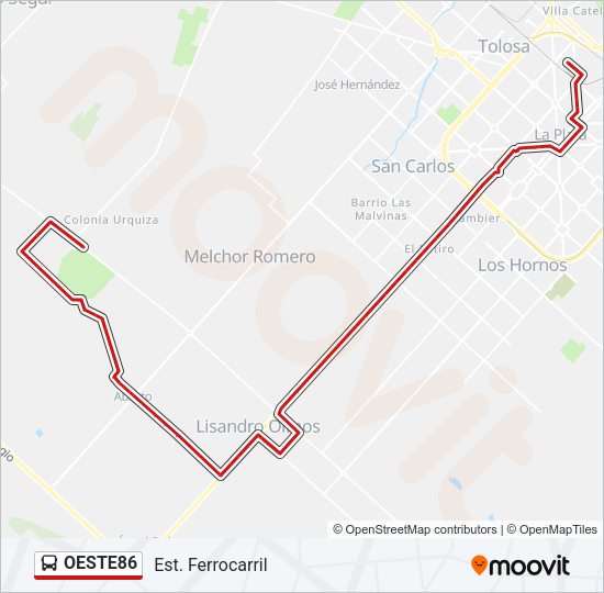 OESTE86 Colectivo Line Map