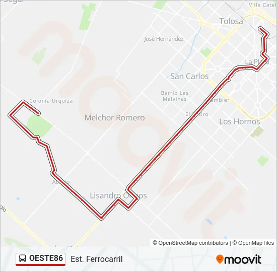 OESTE86 Colectivo Line Map