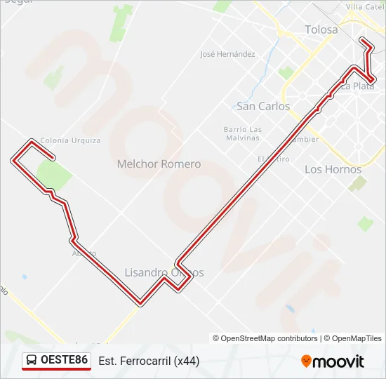 OESTE86 Colectivo Line Map
