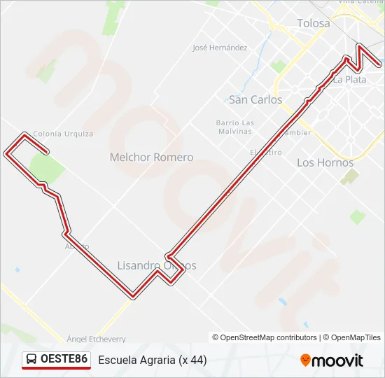 Mapa de OESTE86 de Colectivo