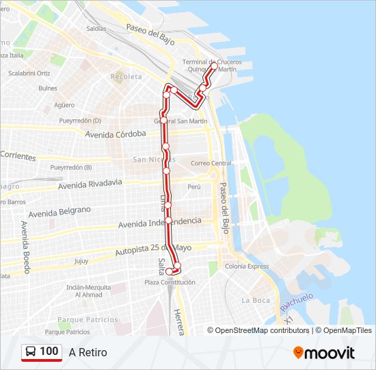Mapa de 100 de Colectivo