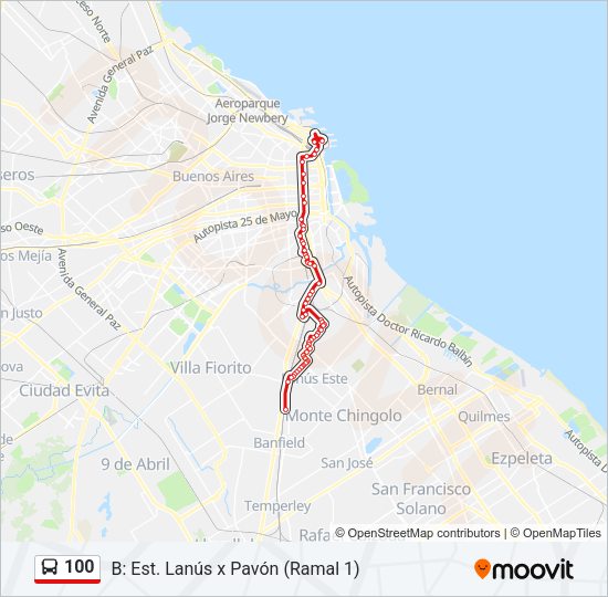 100 Colectivo Line Map