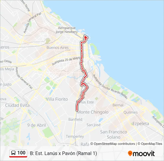 100 Colectivo Line Map