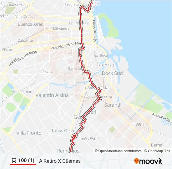 100 (1) Colectivo Line Map