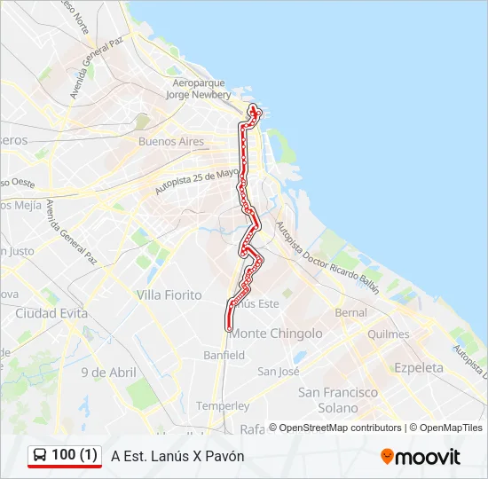 100 (1) Colectivo Line Map