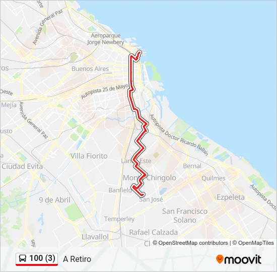 100 (3) Colectivo Line Map