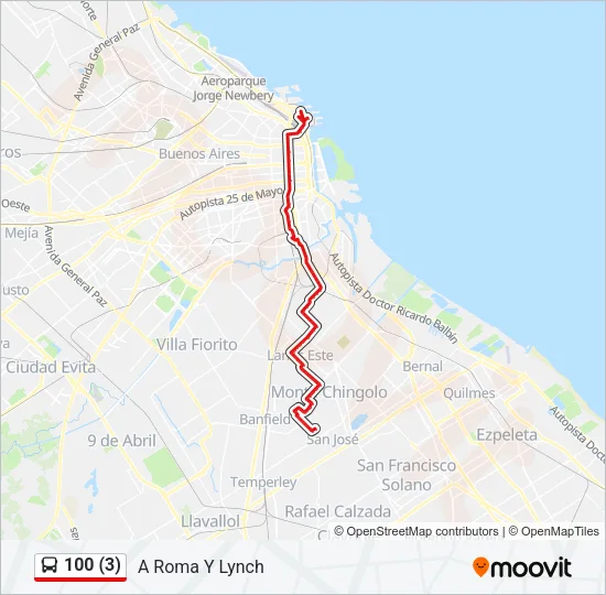 100 (3) Colectivo Line Map