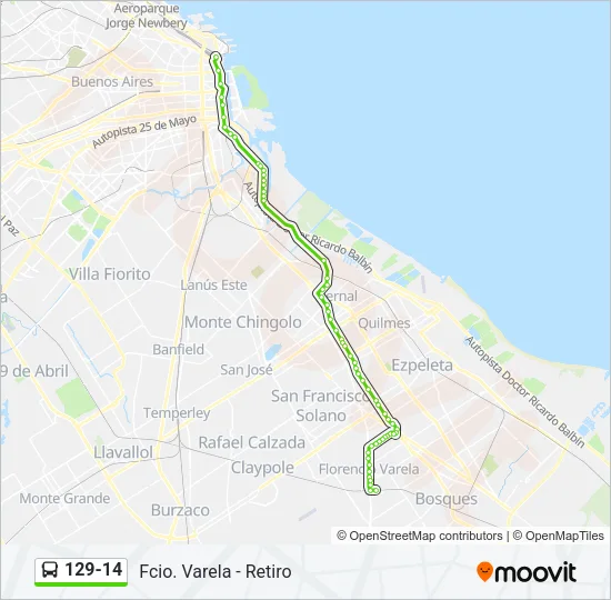 129-14 Colectivo Line Map
