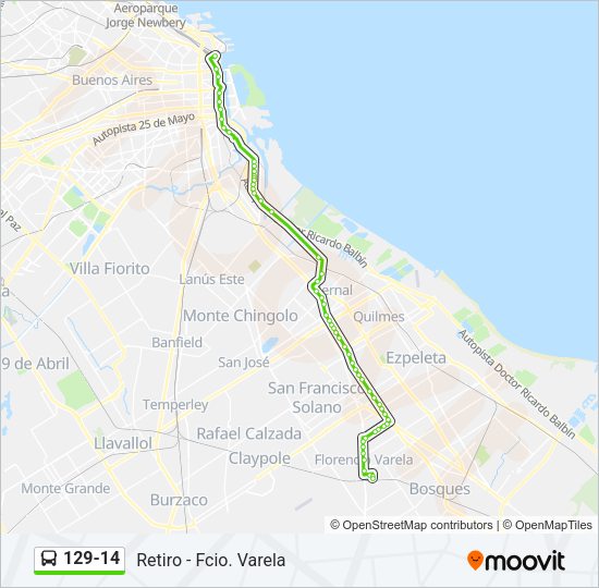 Mapa de 129-14 de Colectivo