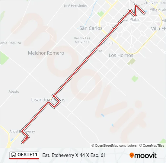 OESTE11 Colectivo Line Map