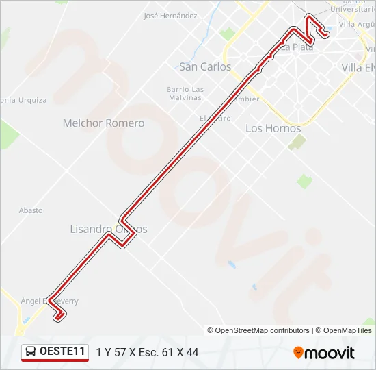 OESTE11 Colectivo Line Map