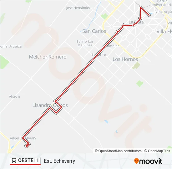 OESTE11 Colectivo Line Map