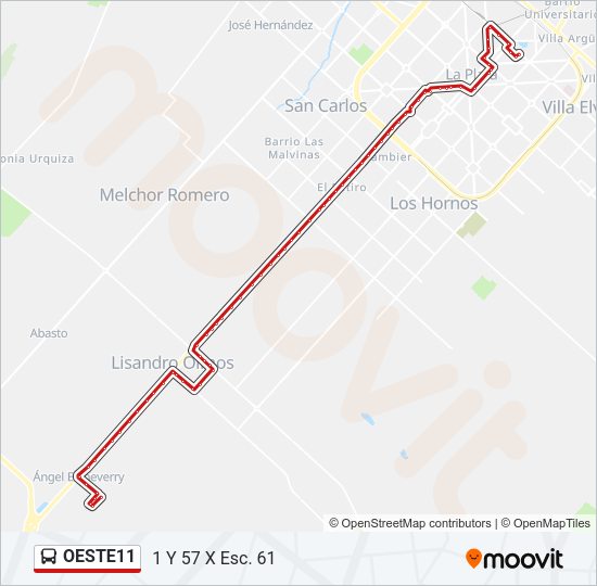 OESTE11 Colectivo Line Map
