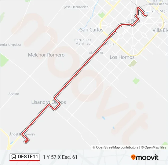 OESTE11 Colectivo Line Map