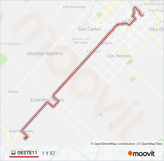 OESTE11 Colectivo Line Map