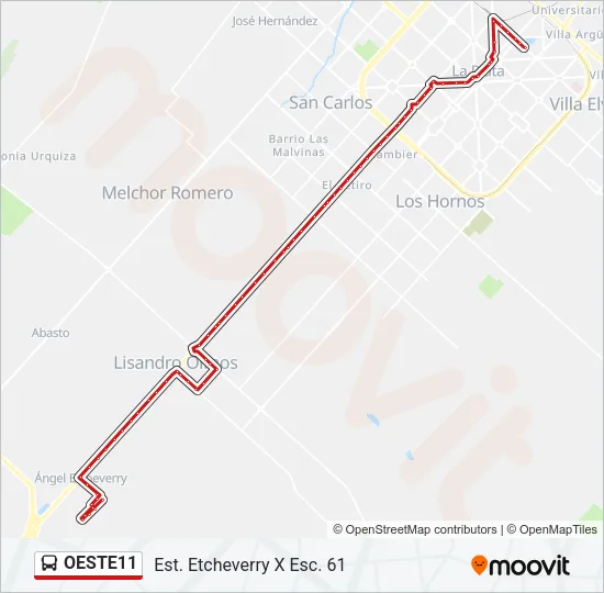OESTE11 Colectivo Line Map