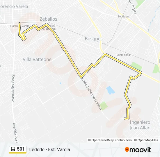 Mapa de 501 de Colectivo